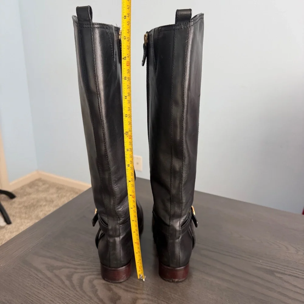 Tory Burch Black Leather Riding Boot‎ Size 9 M